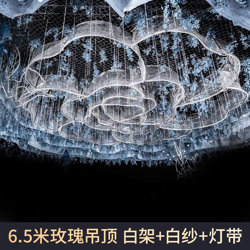 6.5-meter rose ceiling + light strips