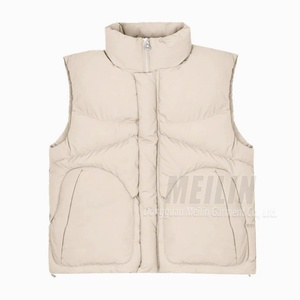 Vestes matelassées courtes sans manches en duvet OEM, design personnalisé, légères, rembourrées, zippées - Product Image 5