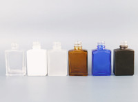 Bouteilles de Sérum Carrées en Verre Transparent avec Pipette 30ml 50ml 100ml – Flacons Compte-gouttes Rectangulaires en Verre pour Huiles Essentielles avec Pipette