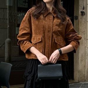 High Fashion Women's Y2K Floral Pattern Breathable Canvas Turn-Down Collar Long Sleeve Safari <b>Jacket</b> with Front Pockets <b>Zipper</b> - Product Image 2