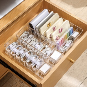 Nouvelle boîte de rangement portable réglable pour câbles de données, organisateur de câbles en plastique transparent pour la maison - Product Image 1