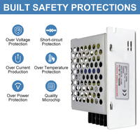 Transformador de Corriente ESann DC 24V 2A 48W, Adaptador de Corriente Conmutado de CA a CC 24V 2amp para Tira de Luces LED, Cámara CCTV