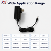 Adaptateur secteur mural personnalisable AC-DC 12V 24V 0.75A 2A avec prise US, alimentation à découpage pour caméra, moniteur, humidificateur