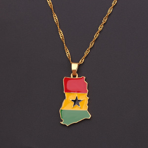 Nuevo país <span class=keywords><strong>Mapa</strong></span> bandera collar África Guinea Ghana Liberia submarino Jamaica África del Sur del <span class=keywords><strong>Congo</strong></span>, Honduras colgante collar de cadena - Product Image 3