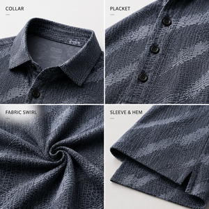 Polo de Golf Personalizado Premium para Hombre, Color Gris Camuflaje, Rendimiento de Absorción de Humedad, Marca Privada, Ropa Corporativa OEM - Product Image 3