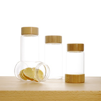 Bouteilles en verre dépoli à large ouverture pour capsules de suppléments alimentaires et vitamines C, 100 ml, 120 ml, 100 CC, couleurs personnalisées, avec couvercle à vis en bambou