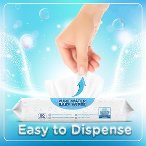 Lingettes humides pour bébé, marque privée, 60 pièces, eau pure nettoyante douce pour le visage <span class=keywords><strong>et</strong></span> les <span class=keywords><strong>mains</strong></span> - Product Image 2