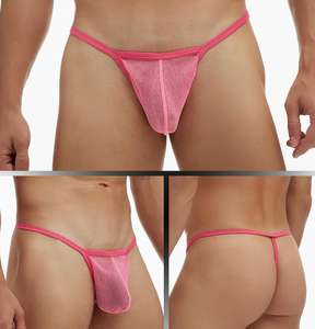 Gay Sexy da uomo biancheria intima sottile borsa a rete a vita bassa singolo T-pants perizoma da uomo - Product Image 1