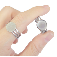 6-14mm Edelstahl Verstellbare Trendige Hochzeits- und Verlobungsringe Flache Blanko-Ringbasis für Schmuckherstellung DIY-Handwerk