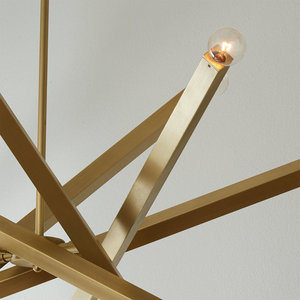 Bare Brass Geometric Chandelier Contemporary Design Elegant Wall Mount <b>Light</b> <b>Fixture</b> Diwali Living Room Dining Area Lobby - Product Image 2