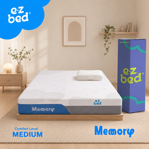 ที่นอนเมมโมรี่โฟมความหนาแน่นสูงจาก EZ Bed ให้ความนุ่มสบายระดับปานกลาง หนา 25 ซม. พร้อมการรองรับที่เชื่อถือได้เพื่อการนอนหลับพักผ่อนอย่างเงียบสงบ - Product Image 1