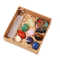 Vente en gros Best-seller boîte-cadeau de minerai de pierre brute naturelle avec sept couleurs de cristal de guérison ensemble pour cadeau décoration de la maison