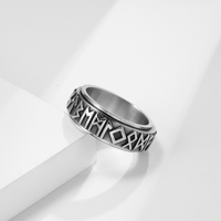 Bague Rotative Anti-Stress pour Homme, Style Rétro, Bijou Alphabet Décompression, Rune Viking Nordique