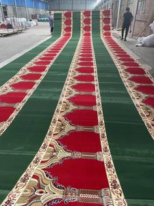 Tapis de prière réversible confortable Wilton, antidérapant, facile à nettoyer, tapis de mosquée en patchwork, technique de coupe de poils, rembourré - Product Image 5