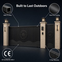 Ensemble de portes coulissantes à grille radiale, design moderne, sans rouille, certifié CE, garantie 5 ans, pour usage hôtelier et industriel