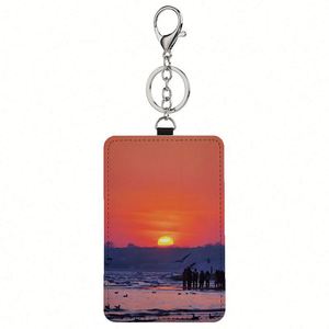 Custom Sublimation Blank Pu Leather Credit Card Holder Keychain Sublimation Card Holder Wallet Case Card Pouch for Women and Men - Product Image 3