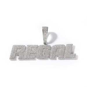 Nome di lusso ciondolo gioielli Hip Hop grande targhetta collana ciondolo nome personalizzato gioielli zircone pietra - Product Image 4
