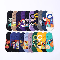 Chaussettes invisibles en coton pour femme 2026, motif artistique amusant, coupe basse, fournisseur en gros direct usine