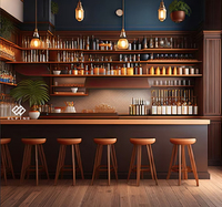 Comptoir de bar de style buffet moderne et luxueux pour supermarché, hôtel et boîte de nuit avec bande LED étanche