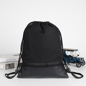 Mochila con Cordón de Precio Mayorista de Fábrica Certificada por BSCI, Mochilas Personalizadas con Logotipo para Mujer, Bolsa con Cordón de Tela de Algodón y Poliéster - Product Image 3
