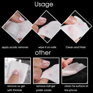450 pièces/sac Gel <span class=keywords><strong>dissolvant</strong></span> tampon ongles lingettes nettoyage non pelucheux tampon de papier imbiber <span class=keywords><strong>dissolvant</strong></span> manucure coton serviettes outil d'emballage - Product Image 5