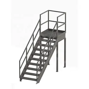 Fabrikverkauf industrielle Treppe modernes Design mit Kombinationsleiter anpassbares Legierungsmaterial Stahl 1 Jahr Garantie