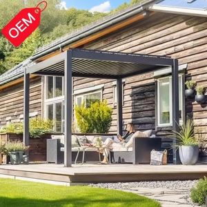 Sang trọng nhôm ngoài trời pergola Thanh Sơn tĩnh điện khung hoàn thiện nhà bếp ngoài trời nướng tường kính cho ban công thiên nhiên - Product Image 1