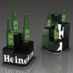 Moderno Soporte de Presentación de Vino con Luz LED, Exhibidor de Botellas de Vino Acrílico Iluminado Personalizado de Fábrica - Product Image 1