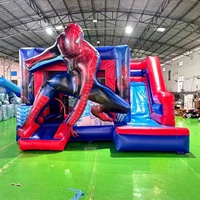 Château gonflable commercial d'extérieur avec toboggan et aire de jeux pour enfants