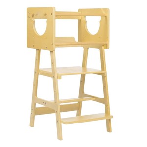 Children's Solid Wood <b>Kitchen</b> Stool With Handrails Foldable Toddler <b>Step</b> Stool For Kids Scandinavian Design - Product Image 4