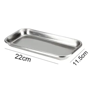 1 pièce Plateau de rangement cosmétique en acier inoxydable, plateau pour équipement de nail art, plateau chirurgical dentaire, plateau pour manucure et faux ongles, outils - Product Image 6
