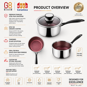 <span class=keywords><strong>Casserole</strong></span> en acier inoxydable triple couche avec revêtement céramique alvéolé sans PFAS, couvercle en verre, fait main sur mesure - Product Image 4