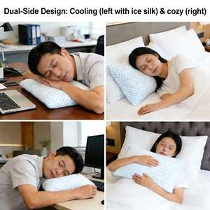 <span class=keywords><strong>Oreiller</strong></span> en mousse à mémoire de forme bleu rafraîchissant avec un design respirant au toucher <span class=keywords><strong>frais</strong></span> pour les personnes qui ont chaud pendant leur sommeil, utilisation estivale - Product Image 3