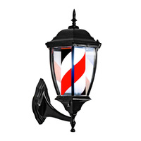 Poteau de Barbier Professionnel Rouge Blanc Bleu à Rayures Lumineuses Rotatives – Enseigne pour Salon de Coiffure et Accessoires de Barbier – Poteau de Barbier à Lumière LED