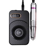 Polisseuse à ongles électrique professionnelle avec écran LCD, 45000 tr/min, batterie rechargeable USB, portable, faible bruit, design multi-vitesses, 6 têtes