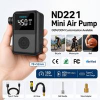 Professional 150PSI Mini Electric Bicycle Inflator Cordless Compressor Digital Display Multi Purpose for Car Bike Motorcycle