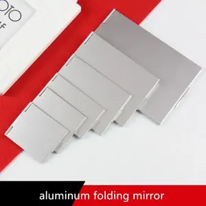 Portable Mini <b>Compact</b> Pocket Mirror Stainless Steel Folding <b>Makeup</b> Vanity Tool Hand Standing Looking Glass Cosmetics Tool - Product Image 4