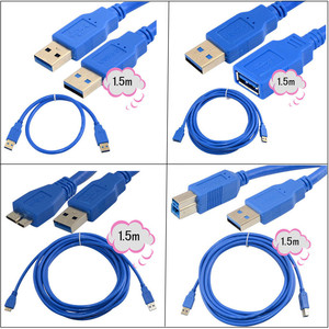 สายเคเบิลข้อมูล USB 3.0 ยาว 1.5 ม. สายต่อพิมพ์งานความเร็วสูงพร้อมตัวนำทองแดงบริสุทธิ์แบบป้องกันสัญญาณรบกวน สำหรับคอมพิวเตอร์และอุปกรณ์ต่อพ่วง - Product Image 1