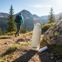 Bouteille d'eau légère et compacte en acier inoxydable, isolée sous vide, avec filtre intégré, design pliable innovant, idéale pour les voyages en extérieur