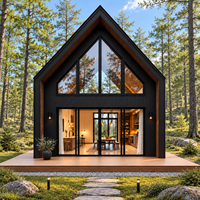 Maison préfabriquée modulaire de luxe, résistante aux ouragans, avec toit en pignon isolé, structure LGS, petite maison triangulaire portable, villa