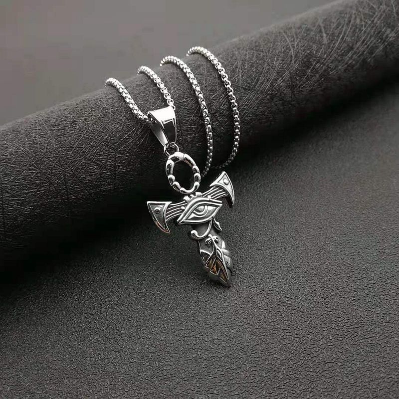 Pendentif simple couleur acier