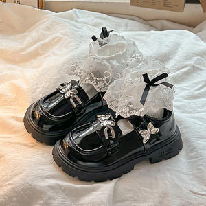 2025 filles élégant nœud princesse chaussures en cuir Performance mocassins noirs pour printemps et automne filles vêtements - Product Image 4