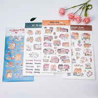 Hojas de pegatinas de vinilo personalizadas troqueladas a medida, impermeables, con tarjeta de soporte y bolsa OPP para diario, agenda y proyectos DIY