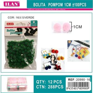 Palline di Natale Ilan 1Cm Verdi 100 Pezzi Decorazioni Artigianali - Product Image 3