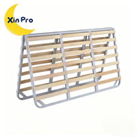 Cadre de lit moderne Queen Size en fer et bois (pin/érable/peuplier) pliable avec rangement, durable, réglable, écologique, robuste et facile à monter