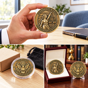 Monedas Conmemorativas Personalizadas de Latón Antiguo con Relieve 3D de Águila, Justicia, Regalos Coleccionables Corporativos para Aniversarios - Product Image 3
