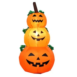 Halloween Inflatable Lighting Pumpkin Stack White Ghost Halloween Decorations Outdoor