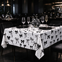 Nappe en polyester à motif nœud papillon, idéale pour les fêtes prénatales et la décoration de table, prix de gros