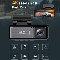 4K 3.2 Inch Dual Lensa Depan dan Belakang MINI Car Black Box Car Video Dvr Dash Cam Dengan Wifi GPS FHD Night Vision Auto Elektronik
