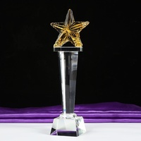 Trophée étoile poli de haute qualité, personnalisé, minimaliste, gravé, imprimé UV, en cristal K9, pour cadeaux d'affaires